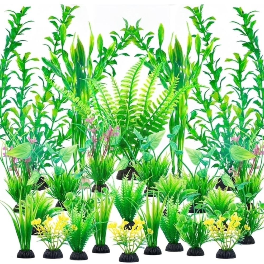 Assorted Artificial Aquarium Plants - 22 Pieces